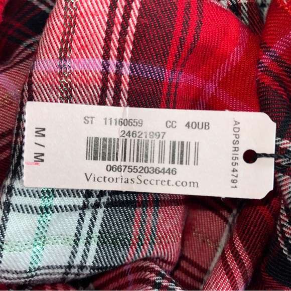 Victoria Secret Red Plaid Pajama Pants-Size Medium-Drawstring-Pockets - Picture 4 of 4
